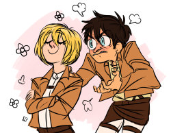 :  kingdomhearts-lll answered: eren being frsutrated w/ armin bc hes always right 