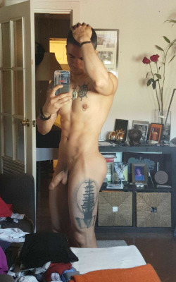 sexynudedudes: See more sexy nude boys showing off their yummy cocks at Nude Chat Guys  