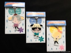 yoimerchandise: YOI x Sanrio Characters x Avex Pictures Comiket 92 Merchandise Original Release Date:August 2017 Featured Characters (4 Total):Viktor, Yuuri, Yuri, Makkachin Highlights:The debut of the Sanrio and YOI collaboration was at Comiket 92, where