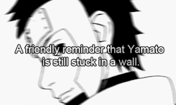 :  A friendly reminder that Yamato is still stuck in a wall. ✿◡‿◡✿ Cap source: ♥. 