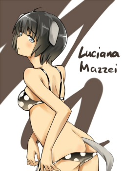 good-dog-girls:  Luciana Mazzei a character from the Strike Witches anime/manga series, which depicts and alternate history WW2 where magical girls based on famous historical pilots fight against malevolent aliens. Luciana Mazzei is based off of Seargent