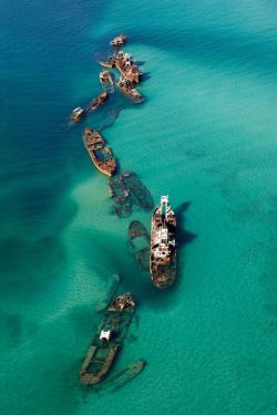 myanimalcrossingstory:  silentgiantla:  The 40 Most Breathtaking Abandoned Places In The World  Omg the first one is from Moreton Island, QLD, AUSTRALIA!! ive actually swam around those wrecks a couple of years back! Very pretty with all the fish but