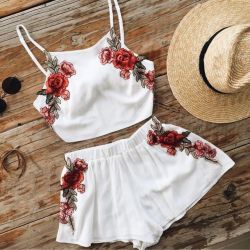 acheice: Sweet Rose 2 pieces set, 36% Off Now ! Do you like tank with short or skirt?  BUY HEREWORLDWIDE SHIPPING 