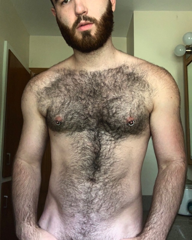 yummy1947:jdbear68:beardburnme2:Pup_lo Twitter WHOOF This very hairy bear would be handsome with his stunning beard and moustache. He has hairy shoulders that merge with his super hairy chest from which a sexy “treasure trail” grows through his hairy
