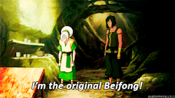 grimphantom:  korrabehappyplease:  theemberislandplayahs:  I’m glad they didn’t turn Toph into some kind helpful old lady living in the woods. She’s still the Avatar-butt-kicking trash-talking greatest Earthbender in the World!  I love how