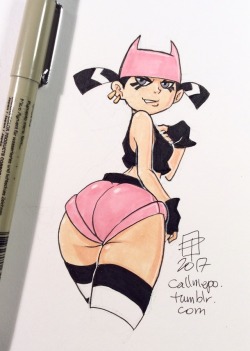 callmepo:  My brain is full of random inspirations today, so ending the night with a little Tiff Crust booty tiny doodle.