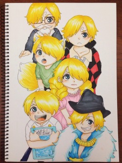 pavsicle:  it was supposed to be zoro and his little sanji harem but…. little sanji took it over