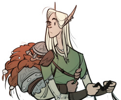 coconutmilkyway: DWARVES AND ELVES ARE SO CUTE I HATE IT lord of the rings has me in its clutches. i keep drawing legolas and gimli, help.  they literally sail off into the sunset together and that killed me like i love them so much i need an ambulance 