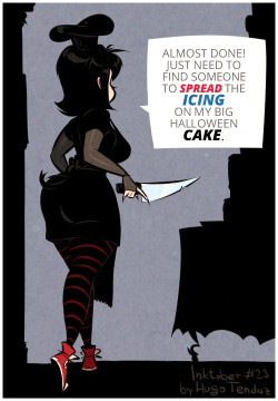 hugotendaz:    Inktober2017 - 23 - Mavis - Icing on her Big Cake   Who will come to help our dear cook Mavis in time for Halloween? :)   Newgrounds Twitter DeviantArt  Youtube Picarto Twitch     oh i’ll spread it  ;9