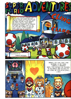 cheezyweapon:  prasm:  monasticmaestoso:  oldgamemags:  Nintendo Power #37, June 1992 - Super Mario Adventure bit! awesome Peach-as-Luigi action! Follow oldgamemags on Tumblr for more awesome scans from yesteryear!  what the fuck  This comic is literally