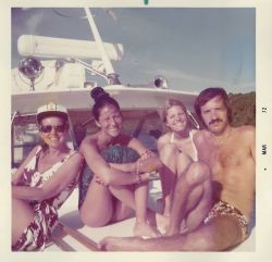 810amsuncherrygrove: Georgia Pelham (Cher’s mom), Cher Bono, Georganne LaPiere (Cher’s sister) &amp; Sonny Bono (from her mom’s private collection), 1972 Sonny’s kinda hot - 8ascg 