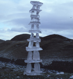 hnnhmcgrth:  Andy Goldsworthy - Balanced Ice Column, Helbeck Craggs, Cumbria, Uk, 1985 