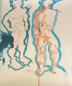 Ink &amp; Watercolor on paper, 18&quot;x24&quot;Model: Ken Matt Bernson 2014