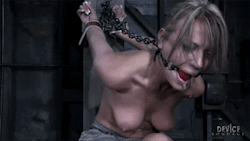 caged4ever:  next, some heavy weights are attached to the nipples… 