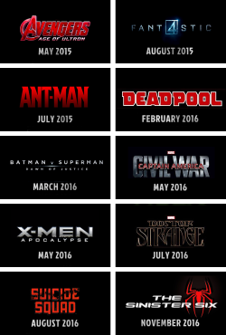 theordinaryjd:  blueklectic:ohmygrodd:itsstuckyinmyhead:Upcoming comic book movies 2015-2019   I still don’t see the point of ant man  Ant man is irrelevant lol