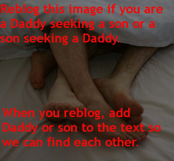 londontop:  inchargedad:  ultraboyhunter: Daddy Says: Itâ€™s time we start networking. Reblog this image and add if you are a Dad or son if you are seeking one. If not, reblog without adding anything so others can help find each other through the notes.Sp