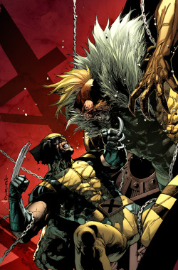 brianmichaelbendis:  Wolverine vs. Sabertooth by Leinil Francis Yu 