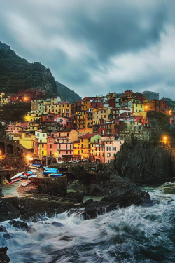 italian-luxury:Beautiful through the storm, Cinque Terre Italia