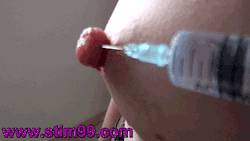 marypierced:  Saline Injection Squirting saline by nipple.