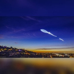 SpaceX Rocket Launch Plume over California #nasa #apod #spacex #rocket #launch #falcon9 #vandenbergairforcebase #california #atmosphere #space #science #astronomy