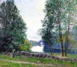 Alfred Sisley (Paris 1839 - Moret-sur-Loing 1899); Banks of the Loing, 1896; oil on canvas, 73 x 60 cm