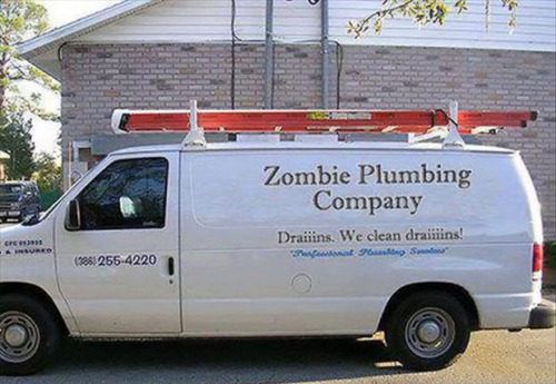 Funny plumbing truck