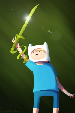 artnwaffles:  I like the idea of Finn using a cursed sword, hopefully he’ll learn something about how he shouldn’t be so reckless about using cursed objects… Also, I’m trying to experiment with using no lines/outlines… hopefully it doesn’t