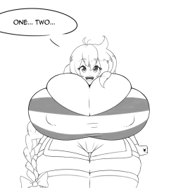 kazuyadraws:  Hey! Eyes down here, buddy! Yeah, in the cleavage of these absolutely gigantic melons.I wanted to draw @theycallhimcake something, so I decided to do some lewd of his essential dullahan girl, Cassie!