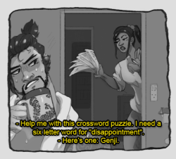 hanche:  hanzo needs to chill and accept his brother genji as The Best 