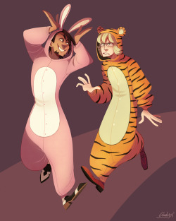 wasongo:  I made a ridiculous tiger and bunny print which is now up for preorder if anyone wants it!