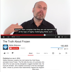 sorry-dong-dong:  maxofs2d:  Hahaha &ldquo;Men’s Rights&rdquo; activist and self-proclaimed philosopher Stefan Molyneux pretends to be a woman posting a positive comment on his own video “debunking” Frozen but completely fails at account switching