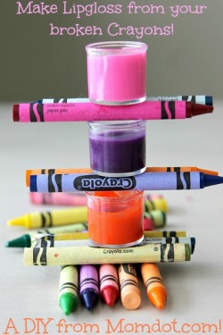 spoiled-lil-girl:  a-lolitas-life:  How to make Crayon Lip Gloss (source) Lots of Littles love lip gloss! Lots and lots! So when I found this super fun DIY craft to make your own Crayon Lipgloss from left over crayons (in less that 10 minutes!), I