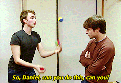 applesandelephants:  whynottakeanap:  trickybastard:  How to keep Daniel Radcliffe grounded. (x)  THIS ALWAYS MAKES ME LOSE MY SHIT  this will never not be funny 