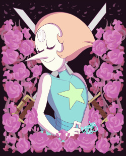 sulleysoup:  Crossed Swords and Rose BushesI had an old Pearl drawing that I couldn’t figure out how to finish and I got very inspired by this lovely image!