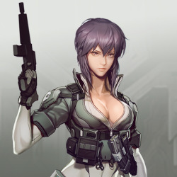 playfirstassault:    CHARACTER FEATURE: Major Motoko KusanagiAs the leader of Section 9’s field operations, she is one of the most heavily cyberized members and one of the best cyberbrain combatants. Motoko’s SkillSync ability includes Thermoptic-Camo