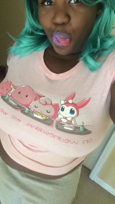 blkoutqueen:  youryoungpharaoh:  blkoutqueen:  “On Wednesdays, we wear pink”. Feeling kinda body positive and wearing my favorite pink Pokemon.  S..enpai  Yes? &gt;:D