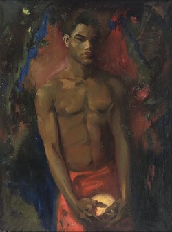 Geert Grauss (Dutch, 1882-1929), Young North African man posing. Oil on canvas, 100 x 75.5 cm. 