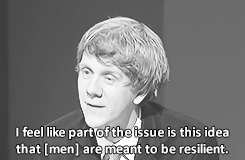 kellyeden:  silkktheshocka:  geekymalefeminist:  spiderkiss:  poppypicklesticks:  maraudere:  Josh Thomas talks about male suicide  I wonder how feminists will react to this Probably ignore it then go back to making male tears mugs and gifs   Actually