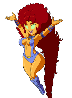 tansau: Wanted to see what the original 80’s Starfire would look like in my style.Ref: vignette.wikia.nocookie.net/ma…   &lt; |D’‘‘‘