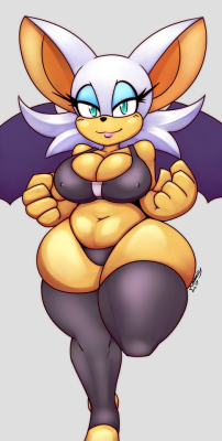 nosmir: I think this is the most topical drawing I’ve ever done, since I developed the desire to draw Rouge after a discussion was had about the whole Sonic + Hooters thing over in japan. Then again, I’m not exactly drawing her in the obvious attire