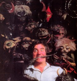 neil-gaiman:  jimhenson-themuppetmaster:Another Photo of Screenplay Writer Terry Jones with the Labyrinth Goblins. When I first met Terry Jones, in 1984, he was writing the first draft of the Labyrinth script. Jim Henson had given him a novella, by Dennis