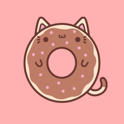 tinyclaybakery:  Another donut cat. With chocolate sauce and sprinkles &lt;3 