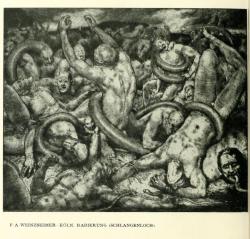 the-two-germanys:Schlangenloch (triptych, panel II). F.A. Weinzheimer.Deutsche Kunst-Ausstellung, Baden-Baden, 1915Josef-August BeringerDarmstadt: Verlag von Alexander Wolf, 1915.