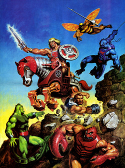 andysuriano:  cinematicwasteland:  If I had to choose which 80′s toy line I most wished I hadn’t missed out on, it would probably be Masters of the Universe, If only because of this art.  EARL NOREM WAS AMAZING 