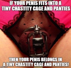 caged-and-locked: I’m caged in wearing pink panties !! 
