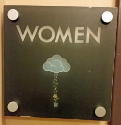 tastefullyoffensive:  The bathroom signs at Stormcloud Brewing Co. in Frankfort, MI. [x] 