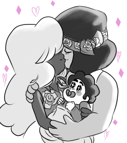 jen-iii:  More Tiny Moms AU!I believe that there’s a reason that Steven has a love for all the sweet lovey stuff~ He probably absorbed all the vibes from these two