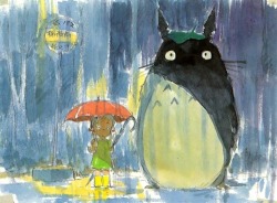 fuckyeahbehindthescenes:  On its original theatrical release in Japan, it was double-featured with Grave of the Fireflies as the film was believed to be too big a financial risk as a standalone release. My Neighbor Totoro (1988) 