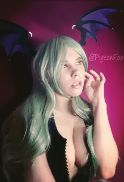 Morrigan Aensland cosplay test!Self shot and edited with my Samsung Galaxy S6 Wings by SilverFactionFull Morri cosplay will be debuted during Anime Weekend Atlanta 2016