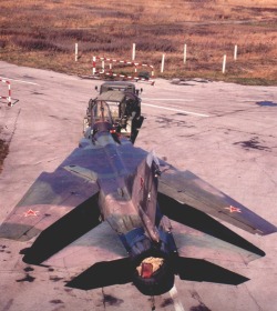 georgy-konstantinovich-zhukov:The MiG-23MLD Flogger K was the final production version of the MiG fighter design, produced by the Soviet through the mid-1980s. Large numbers remained in service with the Russian Air Force after the end of the Cold War,